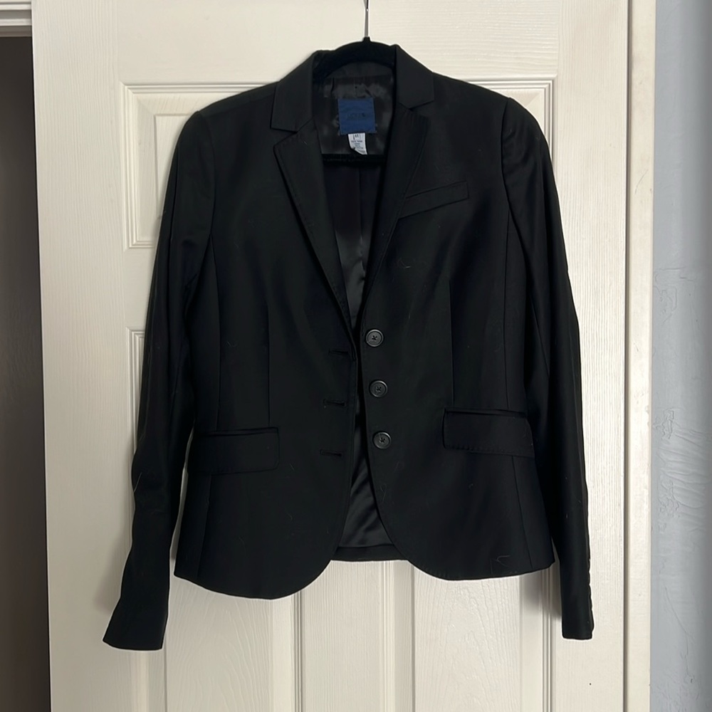 J. Crew Black Super 120’s wool suit jacket in 6 Tall